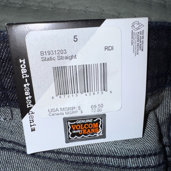 Volcom static straight 7” Low rise women’s jeans size 27/5jr. NWT - Picture 6 of 12